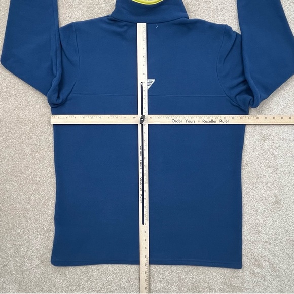 Columbia PFG Shirt Medium Blue Half Snap Fleece Pullover Fishing Outdoor Men - Picture 11 of 15